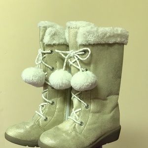 Faux Suede Pom Pom Boots *PERFECT CONDITION*